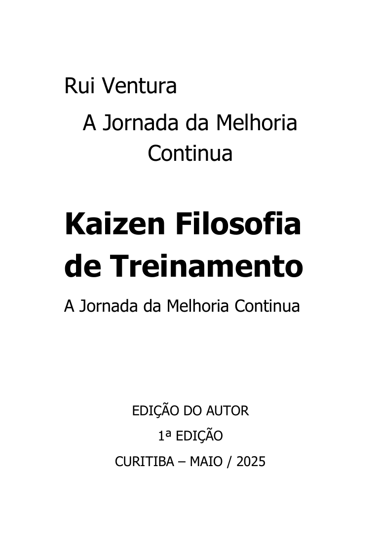 Capa do livro Kaizen: A Jornada da Melhoria Contínua, de Rui Ventura